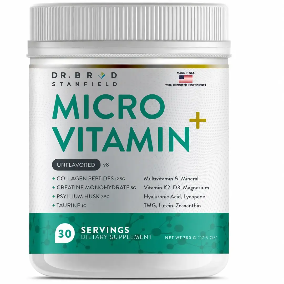 MicroVitamin Plus powder supplement tub